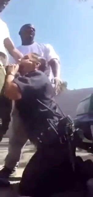 Officer getting dirty