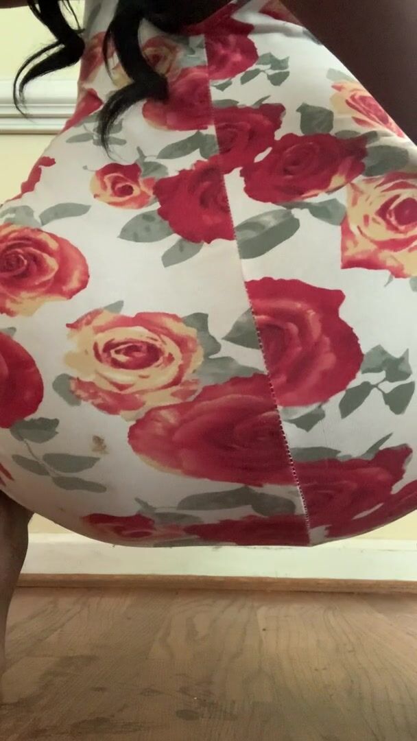 Watch me pull my dress up and show my ass. Does my ass look good in doggystyle position?