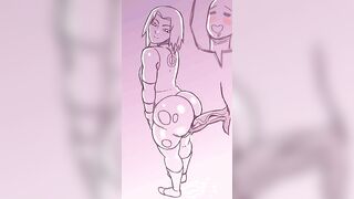 Twerk Hentai: Sakura's ass dripping with cum #5