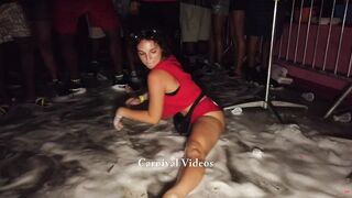 Twerk: Curly haired hottie gets wet and wild at the foam party #2
